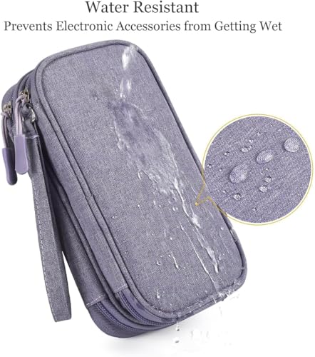 CAOODKDK Electronic Organizer Travel Cable Accessories Bag, Electronic Organizer Case, Electronic Accessories Organizer Bag for Power Bank, Charging Cords, Chargers, Mouse, USB Cable, Earphones (Purple) - Image 5
