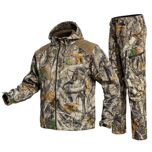 VOTAGOO Quiet Hunting Suit Camouflage Clothes Clothing Gear Hoodie Jacket Pants For Men US Alpha XLarge Regular Regular Next Camo G2 - Image 1