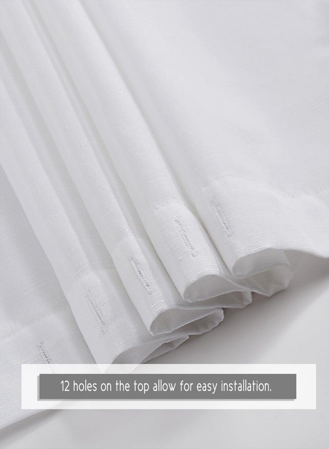 Hi -G HIG Chic Scallop Edge Shower Curtain - Modern Decorative Coastal Bathroom Curtain for Home Decor,White and Gray Elegant Minimalist Textured Cloth Bath Curtain, 72x72 Inch - Image 4
