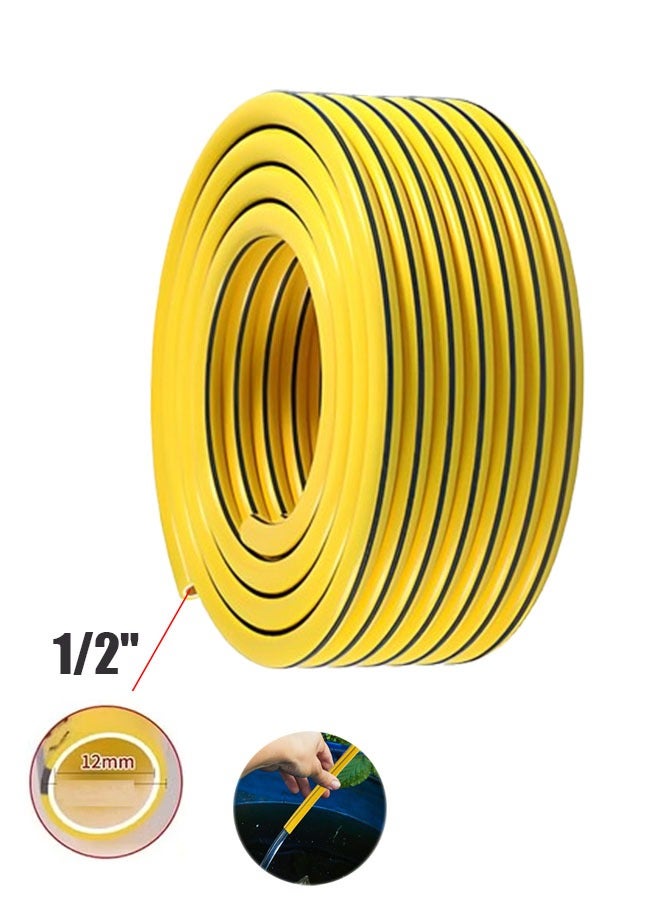 Generic 1/2 Inch Pvc Water Pipe Arbitrary Cut Drain Hose Flexible Garden Hose Three Layers Of Pressure Resistance And Heat Resistance Compatible Irrigation Watering Irrigation Car Washing Drain (25 Meters Long)  - Image 1
