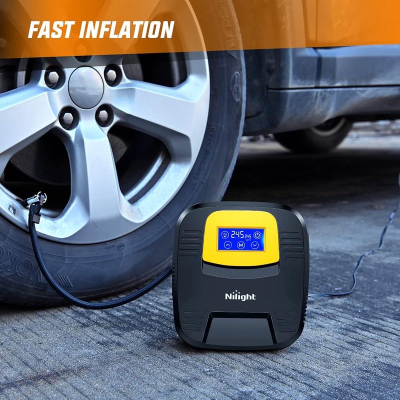 Nilight Air Compressor Tire Inflator Portable Tire Pump 150PSI Auto Car Tire Pump Digital Pressure Gauge Touch Screen Air Pump for Cars Bicycles Air Mattress, 2 Years Warranty - Image 2