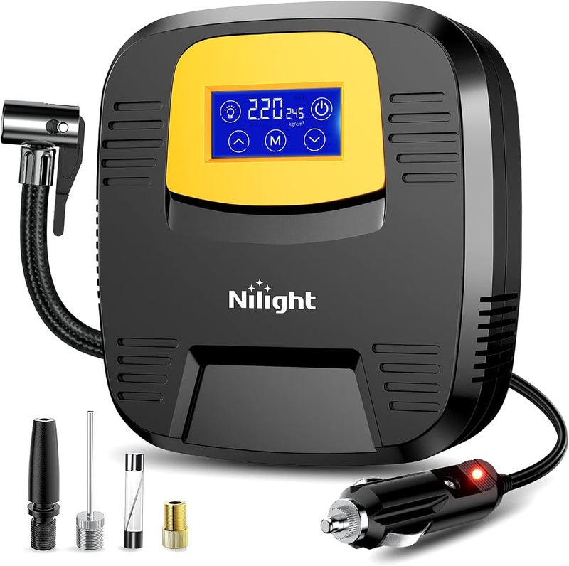 Nilight Air Compressor Tire Inflator Portable Tire Pump 150PSI Auto Car Tire Pump Digital Pressure Gauge Touch Screen Air Pump for Cars Bicycles Air Mattress, 2 Years Warranty - Image 1
