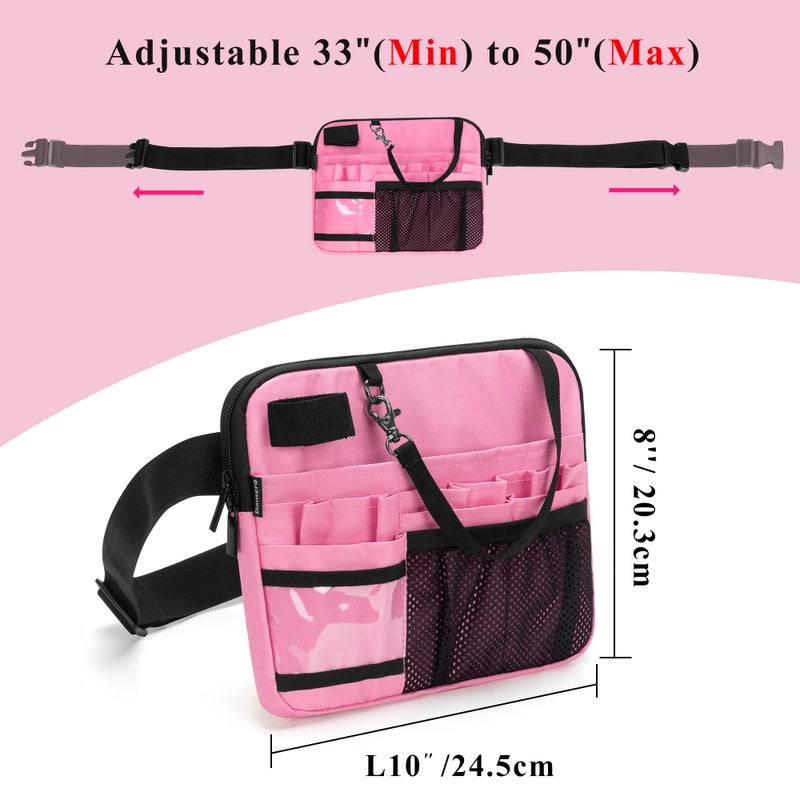 Damero Nurse Fanny Pack with Medical Gear Pockets, Nurse Waist Pouch Nurse Tool Belt with Tape Holder for Stethoscopes, Bandage Scissors and Other Medical Supplies, Pink - Image 5