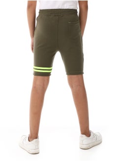Andora Elastic Waist Cotton Shorts - Heather Green  - Image 3