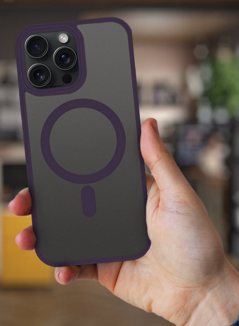 CATANES Magnetic Slim Protective Case for iPhone 15 Pro Max - with Wireless Charging Support - Purple - Image 2