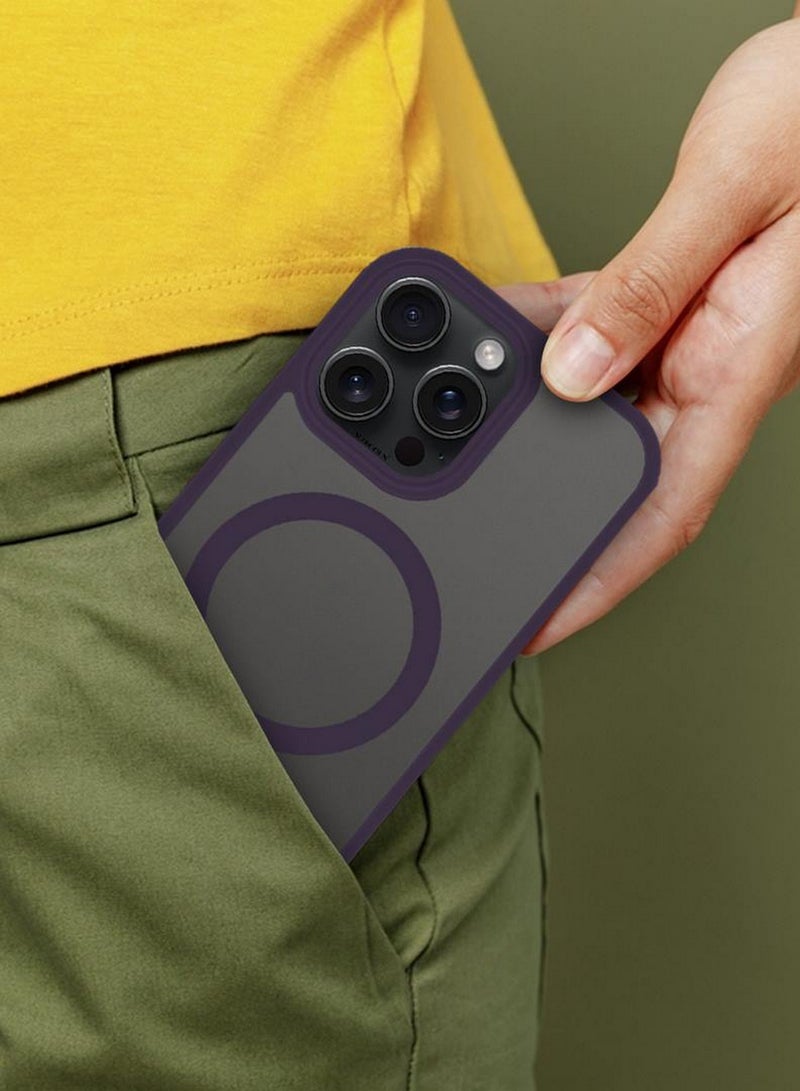 CATANES Magnetic Slim Protective Case for iPhone 15 Pro Max - with Wireless Charging Support - Purple - Image 3