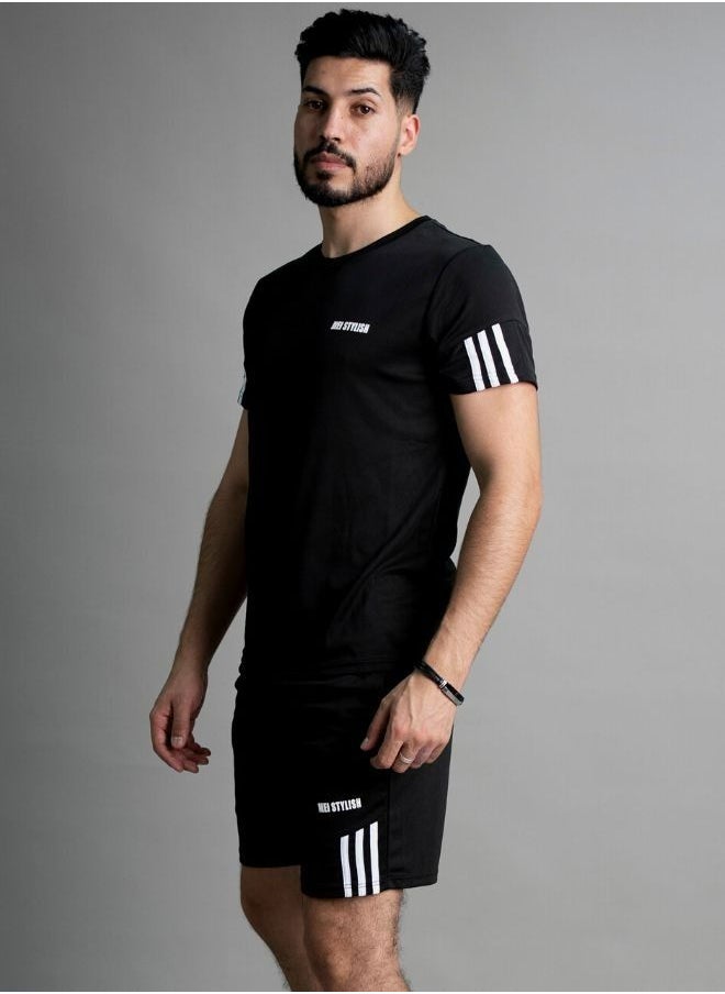 Mei Stylish - Men Activewear T-Shirt and Shorts Set Suitable for Indoor and Outdoor - Image 1