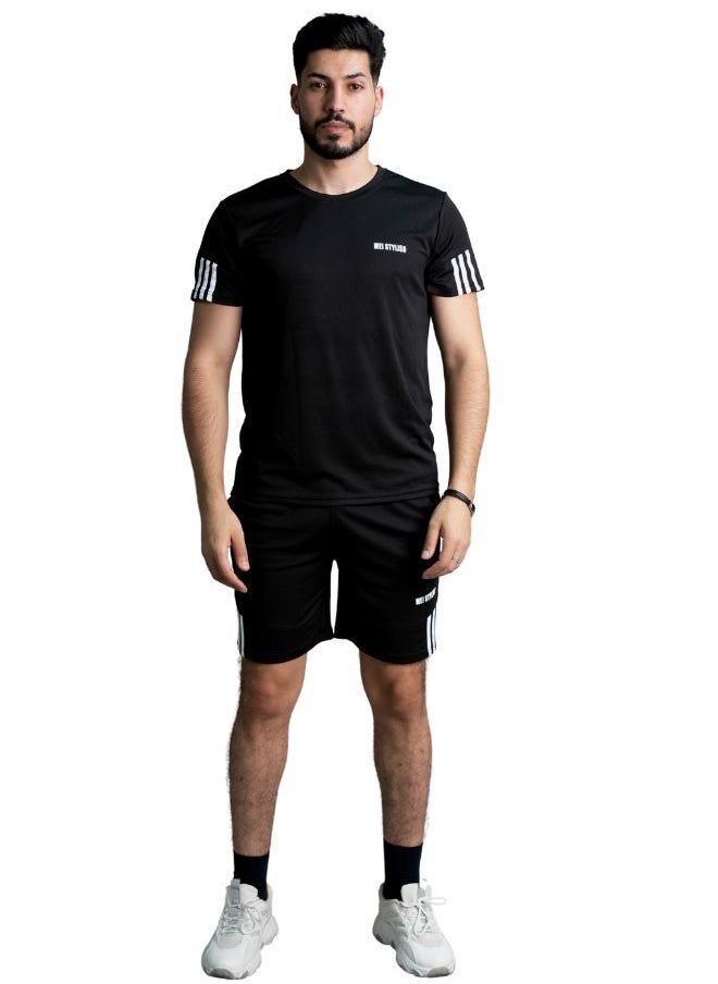 Mei Stylish - Men Activewear T-Shirt and Shorts Set Suitable for Indoor and Outdoor - Image 1
