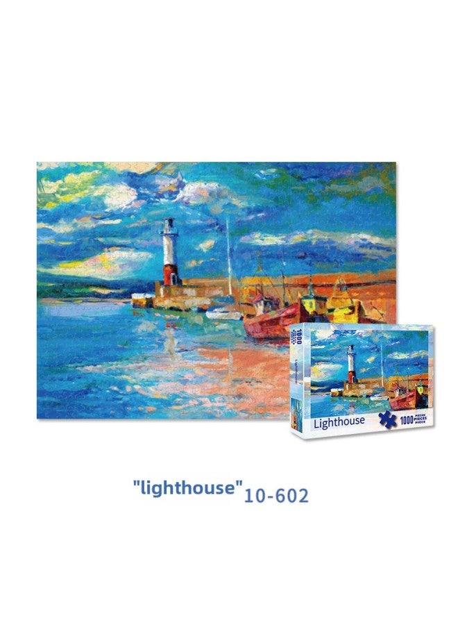 أحجية الصور المقطوعة 1000 قطعة من الألعاب التعليمية الخشبية للكبار لتخفيف الضغط، ألغاز خشبية لتخفيف الضغط - اللون: منارة 10-602 - Image 1