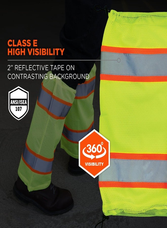 Ergodyne GloWear 8009 High Visibility Reflective Leg Gaiters, Two-Tone Mesh, Class E, 1- Pair Lime - Image 2