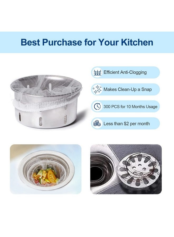 Beauenty Kitchen Sink Strainer Mesh Bag, 200 PCS Disposable Mesh Sink Strainer Bags, Sink Net Strainer Filter Bags for Sink Drain and Collecting Kitchen Food Waste Leftover Garbage - Image 3