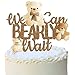 umoni We Can Bearly Wait Cake Topper We Can Bearly Wait Decorations Brown Glitter Teddy Bear Cake Topper Decorations for Baby Bear Theme Gender Reveal Party Supplies - Image 3