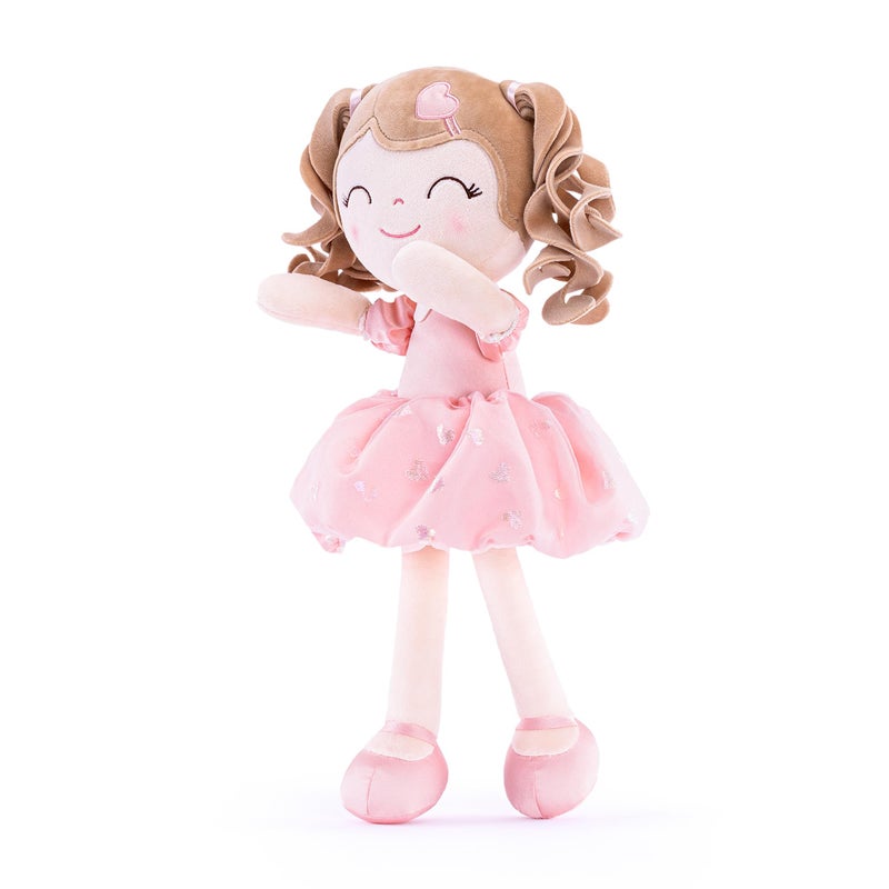 Gloveleya Baby Doll Baby Girl Gifts Plush Curly Kids Girl Toys with Love Toys for Ages 24 Toddler Toy Pink - Image 2