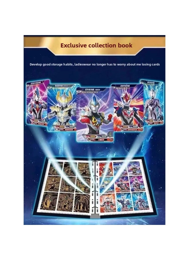 Generic - Card Book Collection Deluxe Bronzing Loose-leaf Ultraman Nine-square Empty Booklet Large Capacity Card Collection Booklet-Color:Type B Hot Stamping Loose-leaf Plus Hard Card Book; 10 Packs Of Luxury Card Holders [80 Cards] - Image 1
