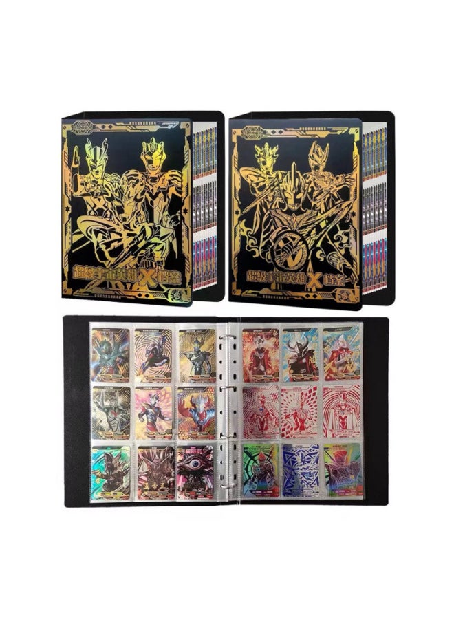 Generic - Card Book Collection Deluxe Bronzing Loose-leaf Ultraman Nine-square Empty Booklet Large Capacity Card Collection Booklet-Color:Type B Hot Stamping Loose-leaf Plus Hard Card Book; 10 Packs Of Luxury Card Holders [80 Cards] - Image 1