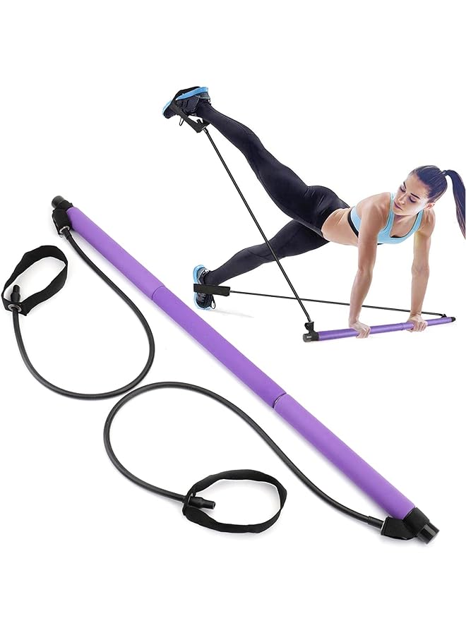 Generic Portable Pilates Bar Stick Kit With Resistance Band For Home Gym Workout  - Image 1