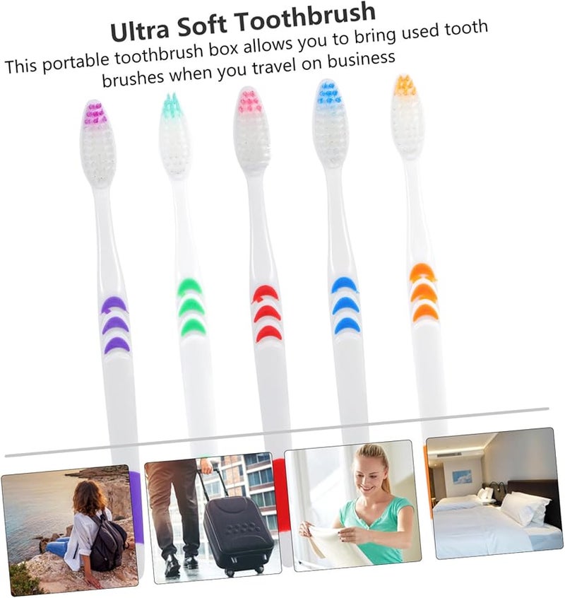 30 قطعة فرشاة أسنان سفر ذات شعيرات ناعمة، للاستخدام لمرة واحدة، عبوة عائلية للكبار، حماية لطيفة للثة - Image 3
