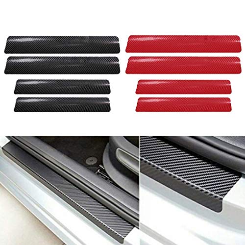 Vadda 4pcs Carbon Fibre Sticker Car Door Sill Scuff Guard, Welcome Pedal Protect, Anti-Kick Scratch for Cars Doors (Vda_White_Door_sillicar_V) - Image 3