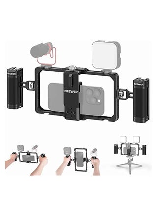 NEEWER Upgraded Phone Rig Vlogging Kit, Video Stabilizer with Dual Handle, Wireless Mic Clip Slot for Tiktok/YouTube, Compatible with SmallRig iPhone 15 14 Pro Max 13 Pro Max Galaxy S23, PA009 - pzsku/Z4801DF35D8727244D8BEZ/45/_/1720692811/2031a734-e55c-4d11-9a50-1aec9ac57f0f