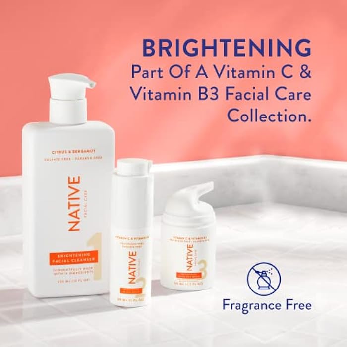 Native Brightening Facial Serum Contains Naturally Derived Ingredients | Hydrating Serum with Vitamin C and Niacinamide, Vitamin B3, Revitalize and Repair Your Skin, Fragrance-Free, 30ml, 1 fl oz - Image 5
