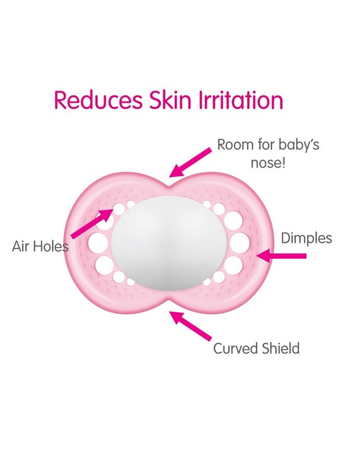 MAM Original Matte Baby Pacifier Nipple Shape Helps Promote Healthy Oral Development Sterilizer Case 2 Pack 16+ Months Girl 2 Count (Pack Of 1)  - Image 4