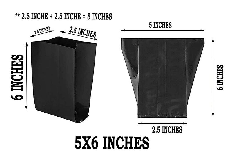 VINAYAKAMART HDPE Nursery Bag (Black, 5X6 inch, 100 Piece) - Image 2