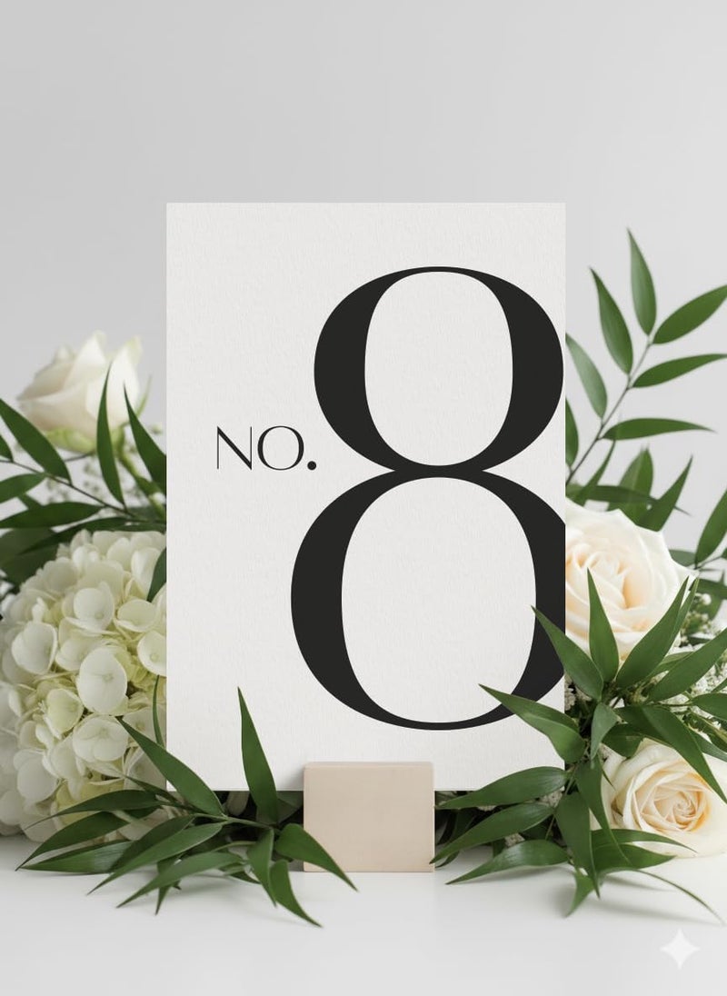 upvolcora Table Numbers1-20 4x6 Inch White Art Paper, Modern Black Perfect for Wedding Reception, Centerpiece Decoration, Event, Party, No Holder (1-20 Modern Black) - Image 3