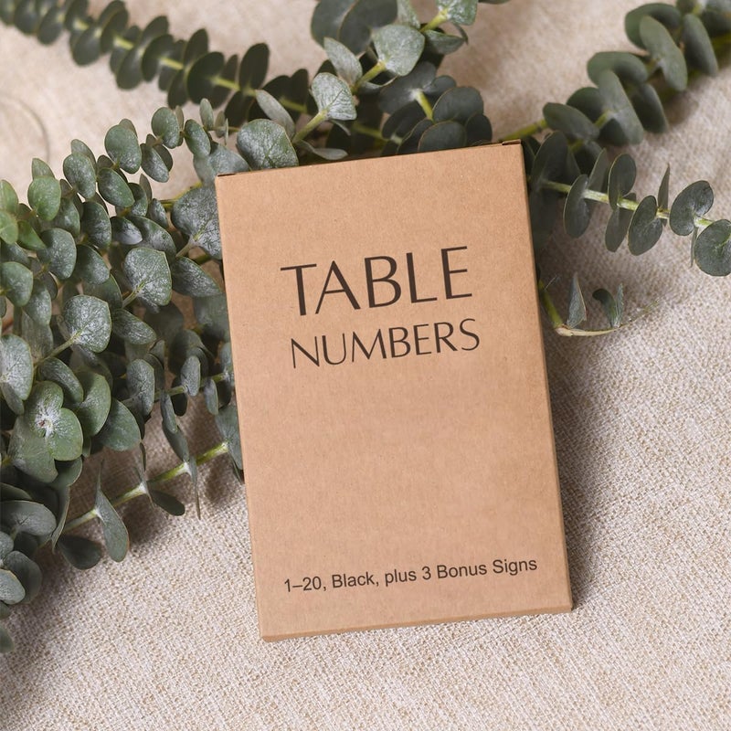 upvolcora Table Numbers1-20 4x6 Inch White Art Paper, Modern Black Perfect for Wedding Reception, Centerpiece Decoration, Event, Party, No Holder (1-20 Modern Black) - Image 5