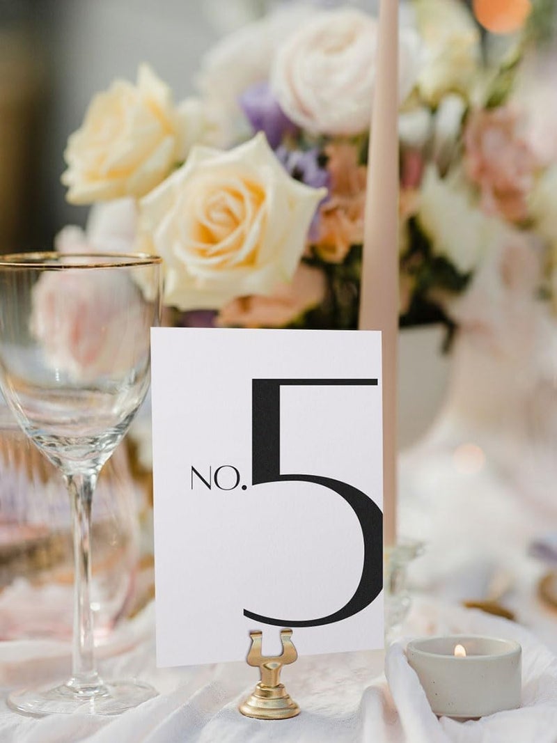 upvolcora Table Numbers1-20 4x6 Inch White Art Paper, Modern Black Perfect for Wedding Reception, Centerpiece Decoration, Event, Party, No Holder (1-20 Modern Black) - Image 2