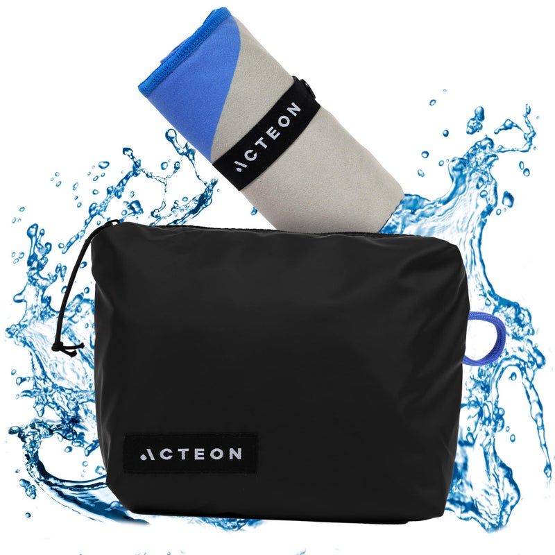 Acteon Microfiber Gym Towel & Wet Bag Travel Set, Large Quick Dry Silver ION Odor-Free Mega Absorbent Fiber, Fast Drying Men & Women Workout Gear for Body Sweat, Beach, Pool, Camping - Image 1