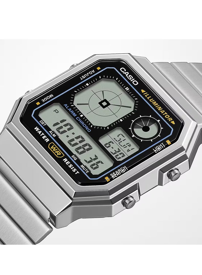 CASIO Vintage Digital Men's Wrist Watch A-130WE-1A-33.9MM-SILVER - Image 2