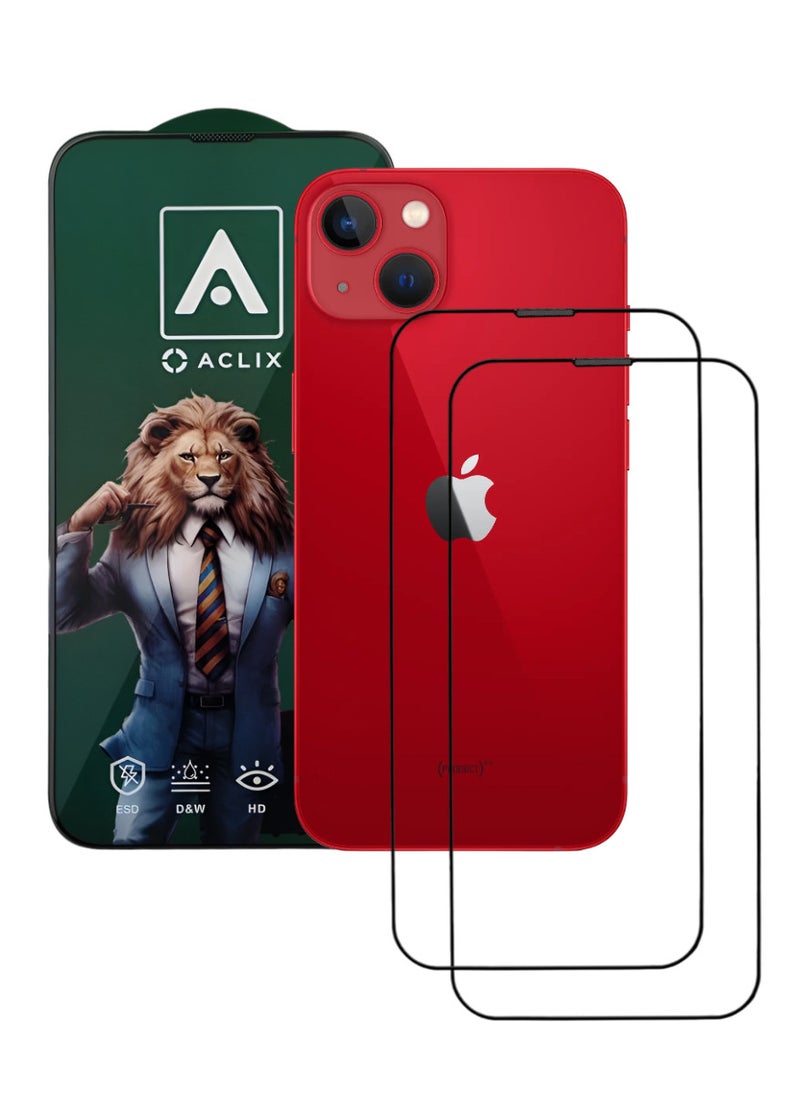 ACLIX 2 Pieces Antistatic ESD Dustproof Premium Quality High Definition Tempered Glass Screen Protector Designed For  iPhone 13 - Image 1