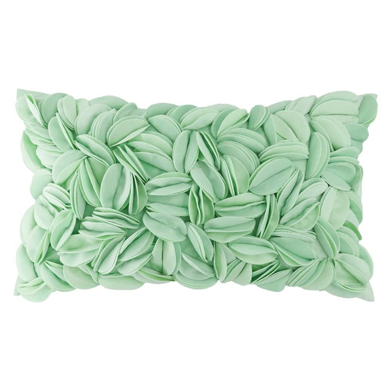 Kingrose 3D Flower Flower Throw Cover Cover Soft Pillow Case Covement Cushion Coushion Toved for Home Decor Rock Bedroom 12 × 20 بوصة من جلد الغزال الخضراء