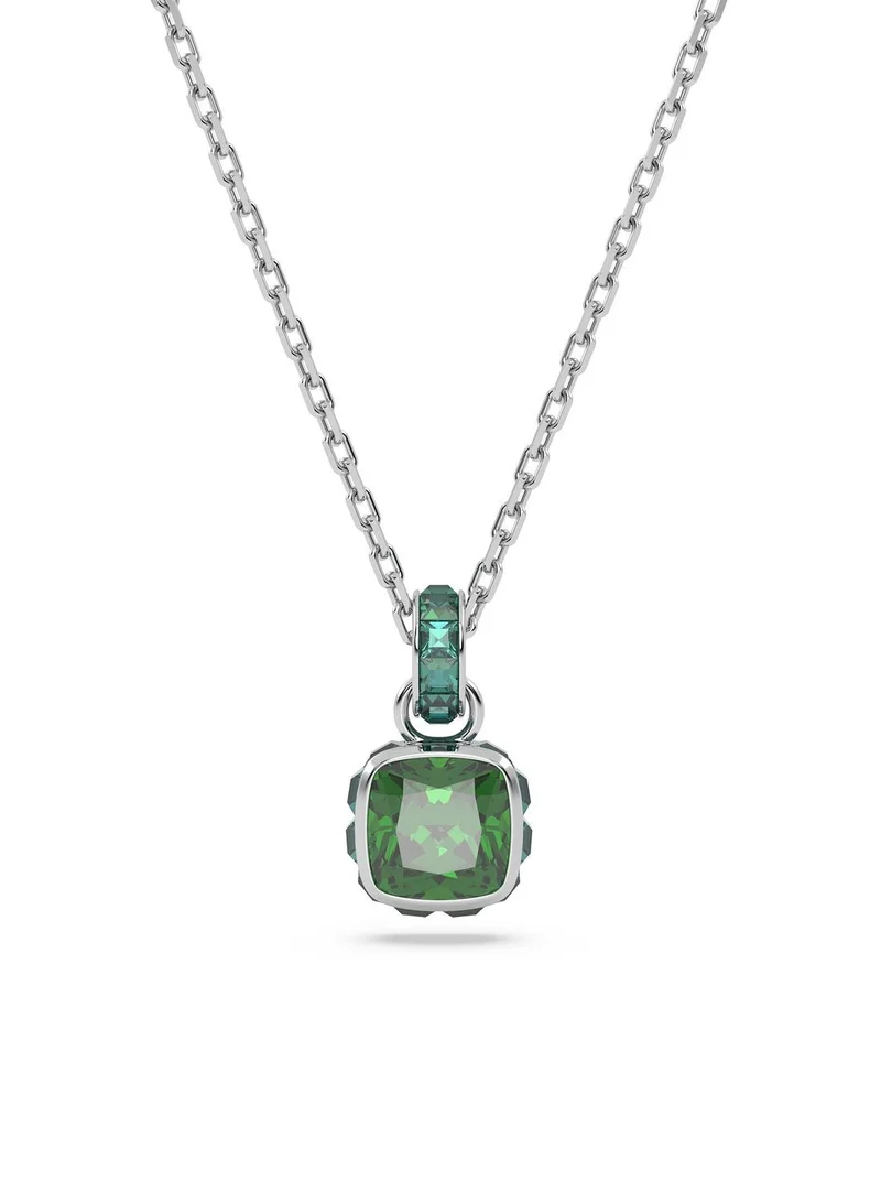 May Birthstone Pendant Rhodium Plated Necklace