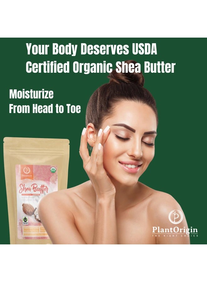 plantorigin Shea Butter 1 lb | Raw USDA Certified Organic | African Unrefined | Great for Hair, Skin, and your DIY Projects | Soap Making Base, Lip Balm, Stretch Mark Cream. - Image 2