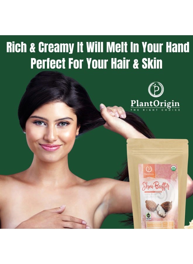 plantorigin Shea Butter 1 lb | Raw USDA Certified Organic | African Unrefined | Great for Hair, Skin, and your DIY Projects | Soap Making Base, Lip Balm, Stretch Mark Cream. - Image 3