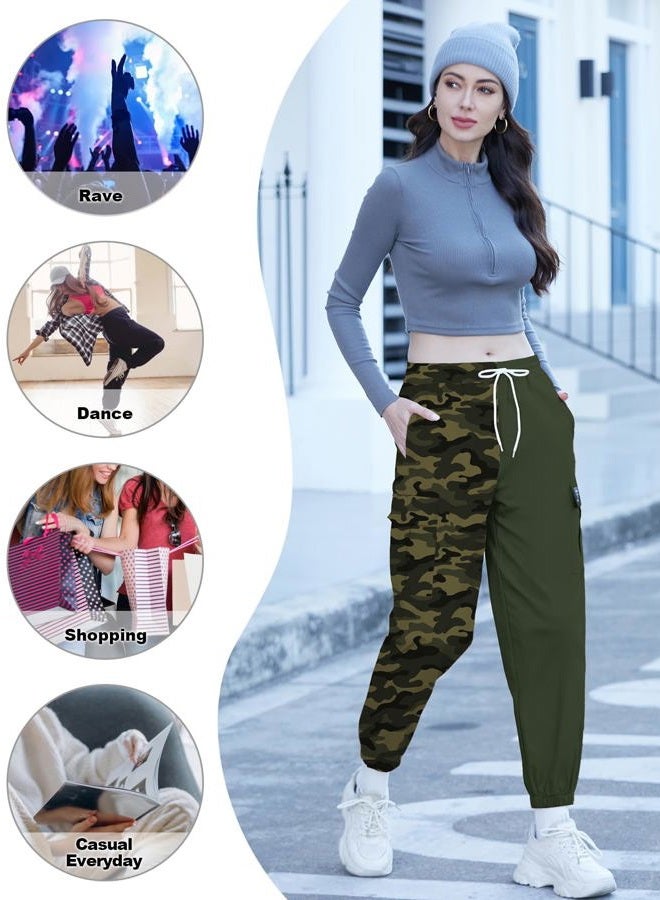 SANGTREE Girls & Women's Cargo Jogger Pants, 3 Years - Women 3XL, Camo, L - Image 4