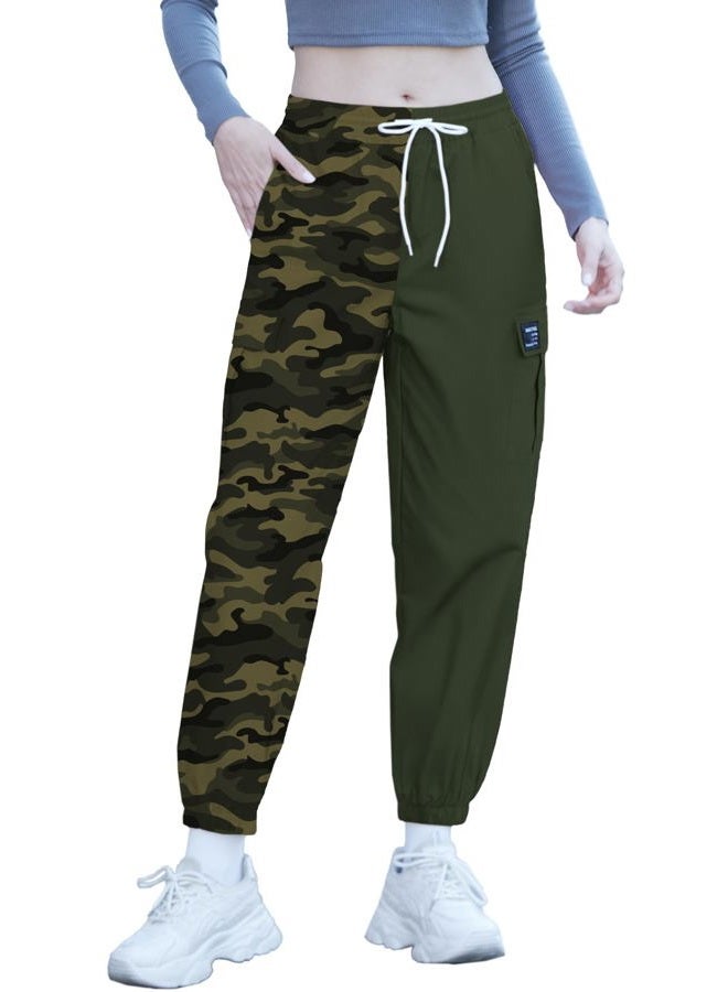 SANGTREE Girls & Women's Cargo Jogger Pants, 3 Years - Women 3XL, Camo, L - Image 1