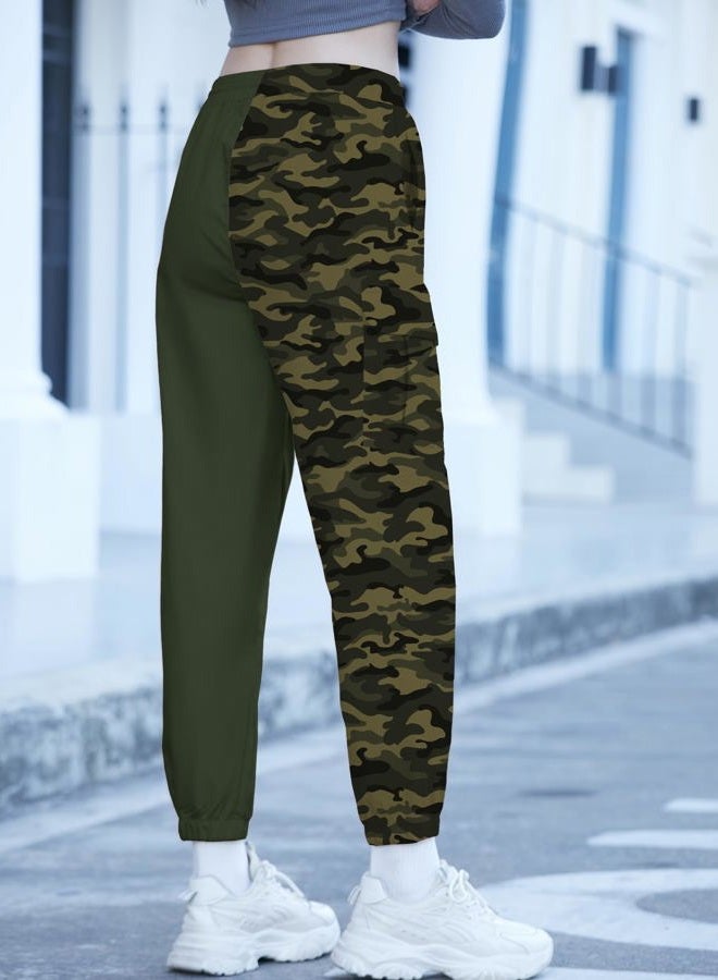 SANGTREE Girls & Women's Cargo Jogger Pants, 3 Years - Women 3XL, Camo, L - Image 2