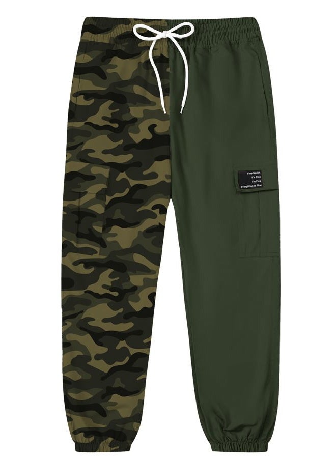SANGTREE Girls & Women's Cargo Jogger Pants, 3 Years - Women 3XL, Camo, L - Image 3