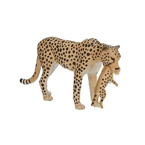 MOJO Cheetah (Female) with Cub Realistic International Wildlife Toy-Replica Hand Painted Figurine, Mixed (387167) - Image 2