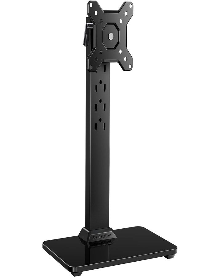 Perlegear Monitor Stand, Freestanding Monitor Mount for 13-34 inch Screens with 360 Degree Rotation, 5 Height Settings, Adjustable Desk Riser with Swivel and Tilt, Max VESA 100x100mm, PGTVS29 - Image 1