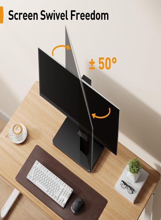 Perlegear Monitor Stand, Freestanding Monitor Mount for 13-34 inch Screens with 360 Degree Rotation, 5 Height Settings, Adjustable Desk Riser with Swivel and Tilt, Max VESA 100x100mm, PGTVS29 - Image 5
