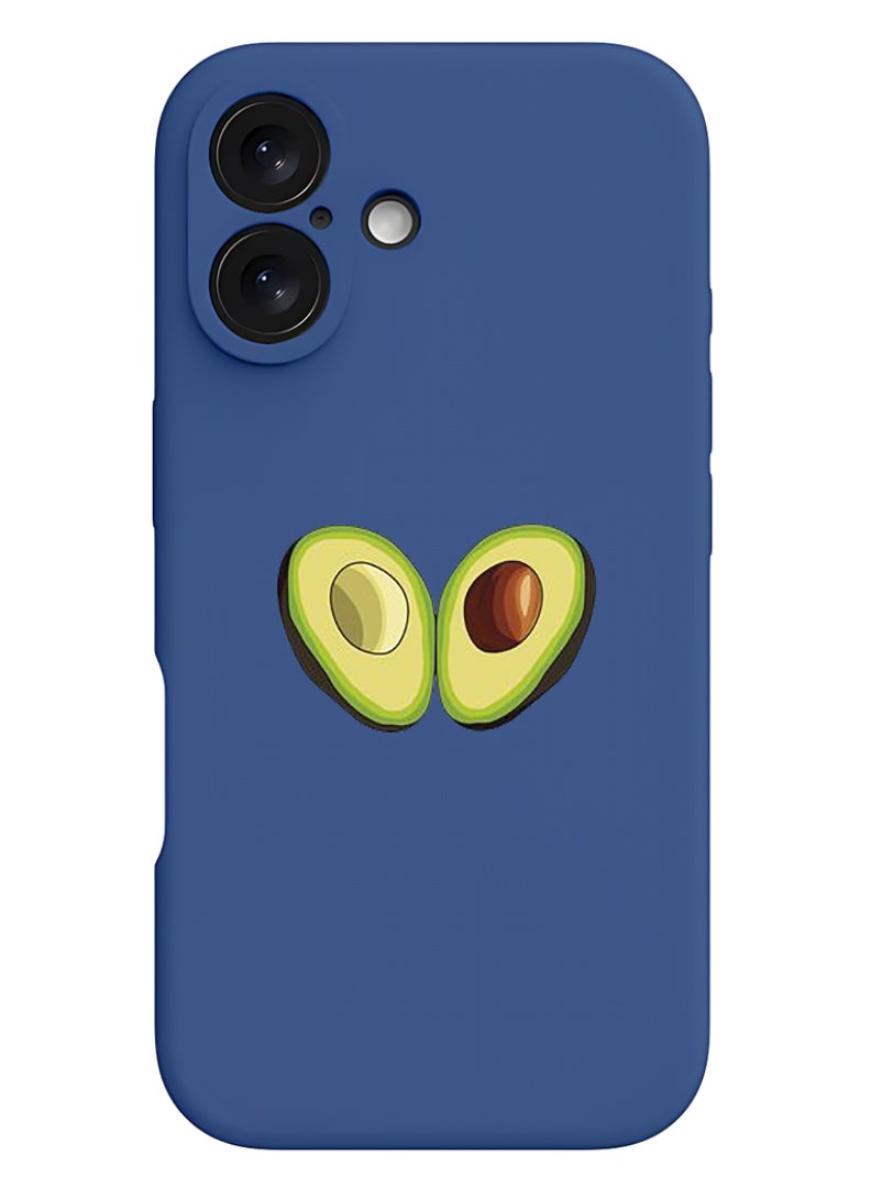 Theodor iPhone 16 Plus Blue Protective Slim Fit Case Liquid Silicone Cover with Full Body Protection Anti-Scratch Shockproof Case For iPhone - Avacado Open - Image 1