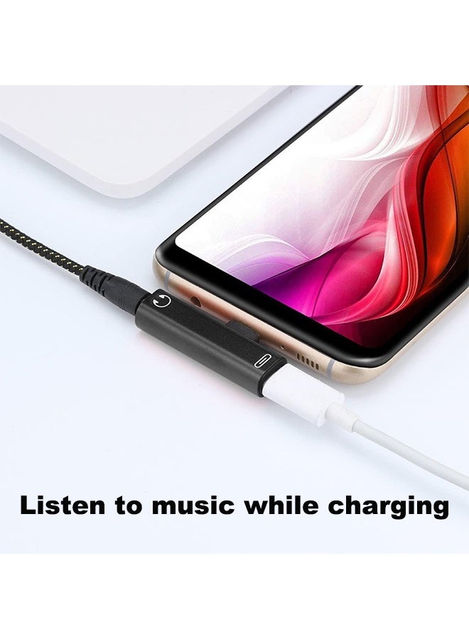USB C to 3.5MM Audio Adapter, USB C Headphone Adapter Audio USB Type C 2 in 1 Charging Cable 3.5mm AUX Jack  - Image 2