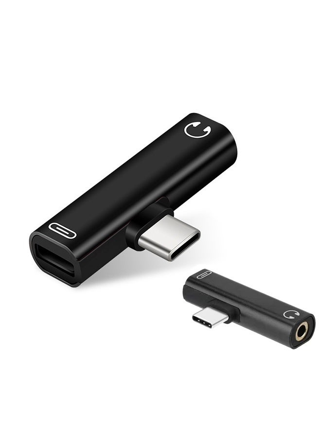 USB C to 3.5MM Audio Adapter, USB C Headphone Adapter Audio USB Type C 2 in 1 Charging Cable 3.5mm AUX Jack  - Image 1