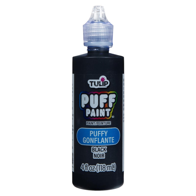 Tulip Puff Fabric Paint Permanent Craft Paint for Clothes DIY Projects Notoxic 4 fl oz Puffy Black
