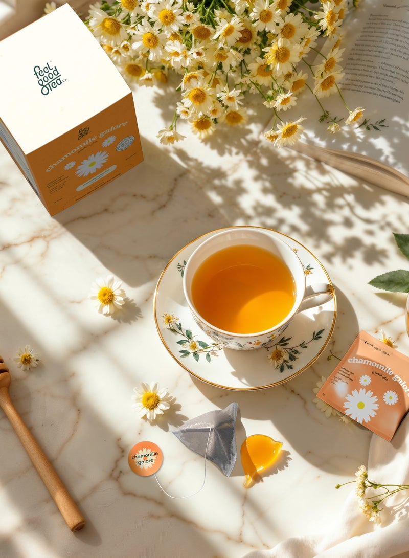 Feel good Tea Co. Chamomile Galore Herbal Tea- (Product of Croatia) - 15 Tea Bags | whole chamomile blossoms | Caffeine-Free - Image 3