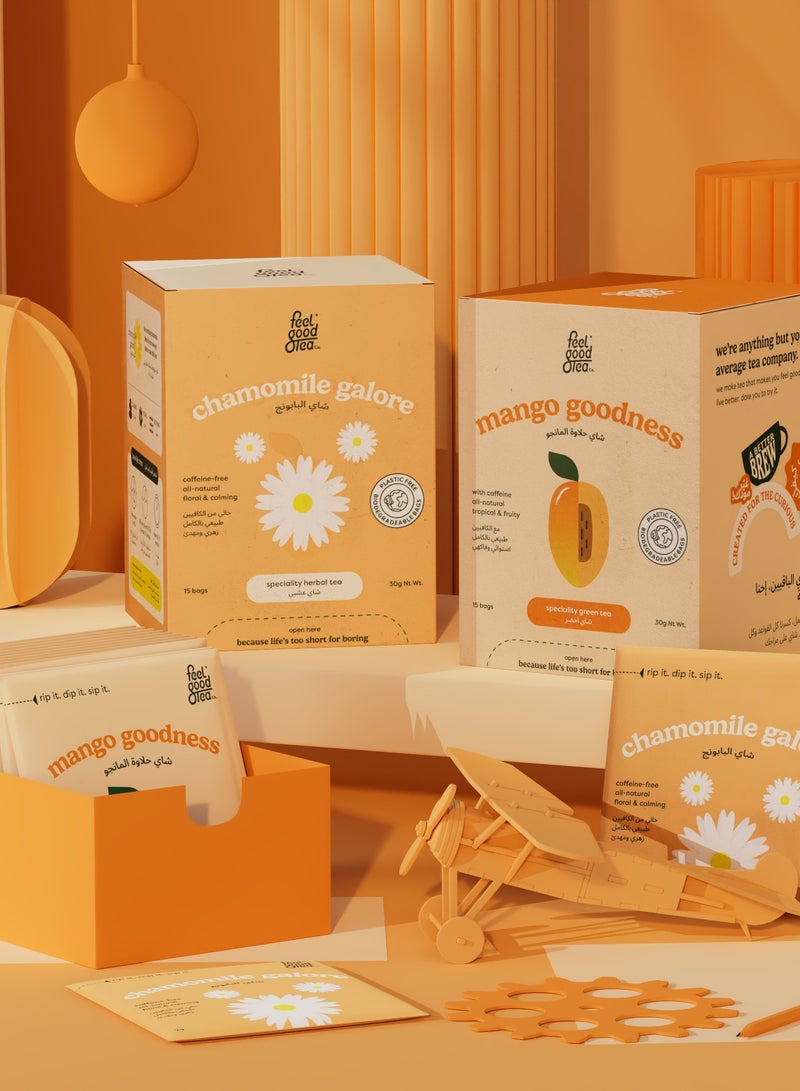 Feel good Tea Co. Chamomile Galore Herbal Tea- (Product of Croatia) - 15 Tea Bags | whole chamomile blossoms | Caffeine-Free - Image 4