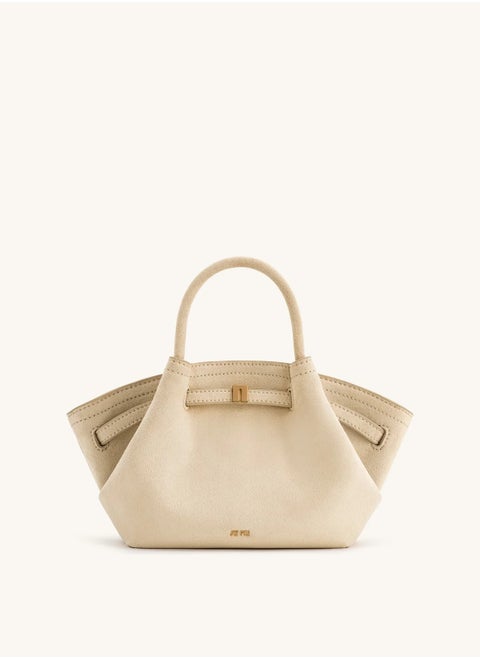 PEI Hana Small Faux Suede Tote White